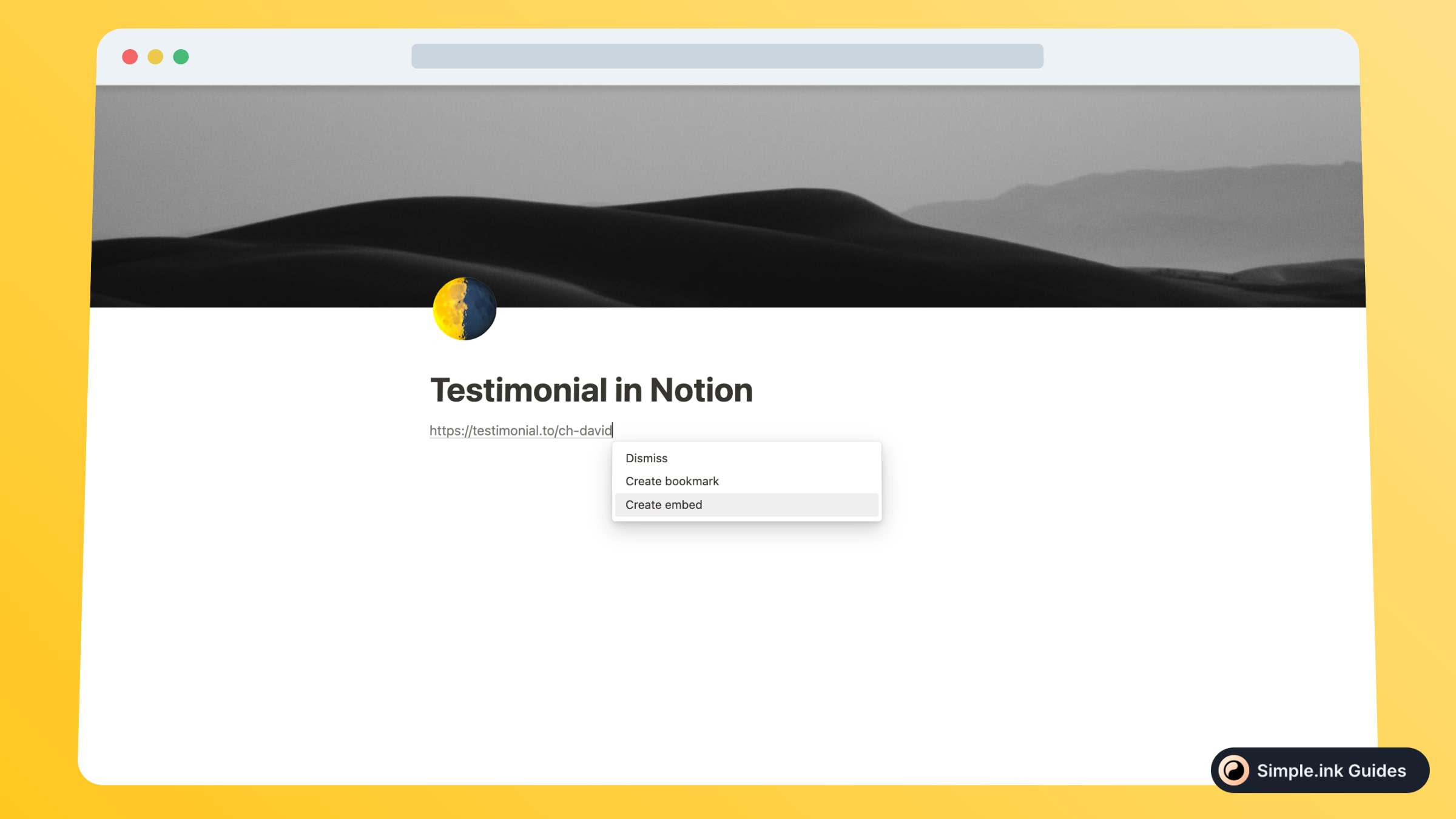 how to embed testimonial inn otion